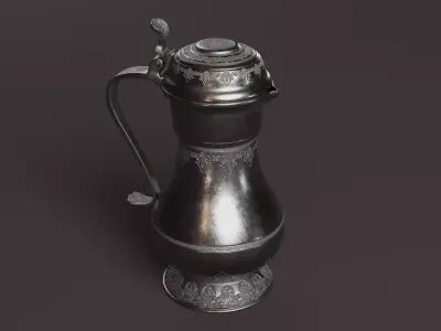 silver flagon 3D model