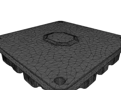 Futuristic Processor Chip Circuit Board 3D model