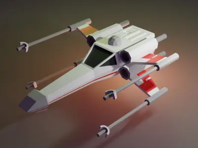 Spaceship star wars x - wing fighter Free low-poly 3D model