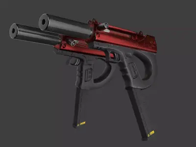 Futuristic SMG Low-poly 3D model