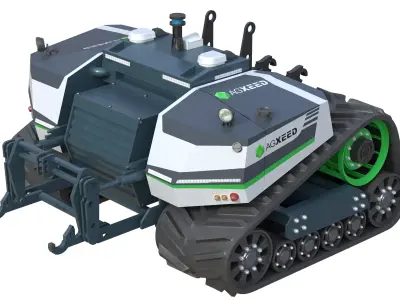 Agxeed AgBot 5 autonomous tractor Low-poly 3D model