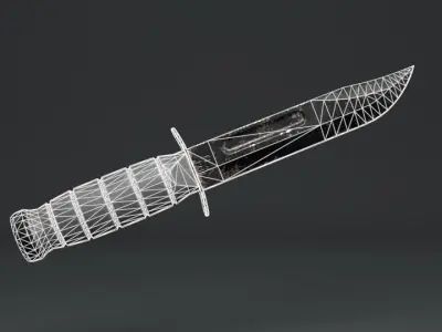 Combat Knife Low-poly 3D model Low-poly 3D model