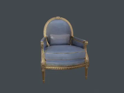 Vintage Chair Low-poly 3D model