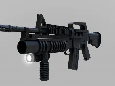 machine gun weapon  Low-poly 3D model