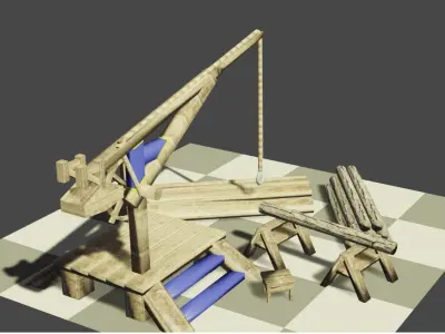 Sawmill Low-poly 3D model