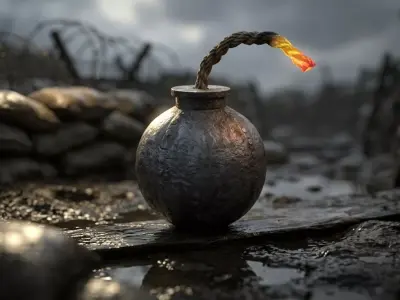 A Round Bomb Grenade with wick Low-poly 3D model