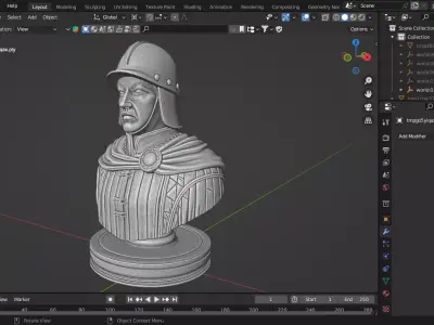 Medieval British Soldier Pawn Chess Piece 3D print model