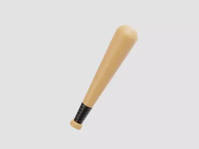 Baseball bat Low-poly 3D model 22