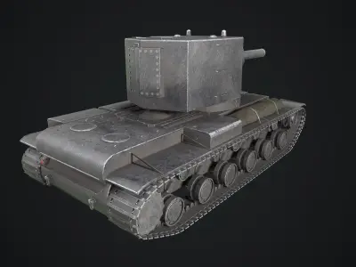 KV-2 low poly black Low-poly 3D model