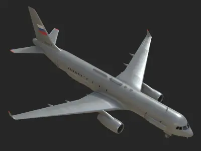 Russian Air Force Tu-214R Reconnaissance aircraft Tu214R Ty214R Low-poly 3D model