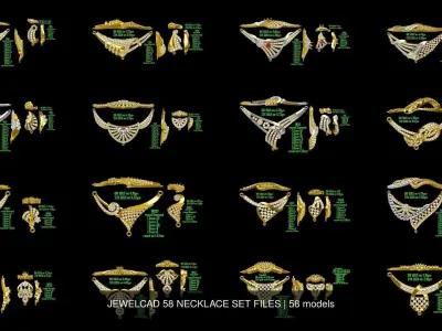 JEWELCAD 58 NECKLACE SET FILES 3D Model Pack