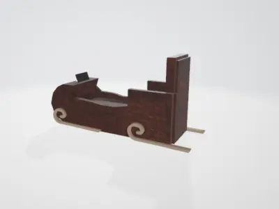Slitta di Babbo Natale Low-poly 3D model