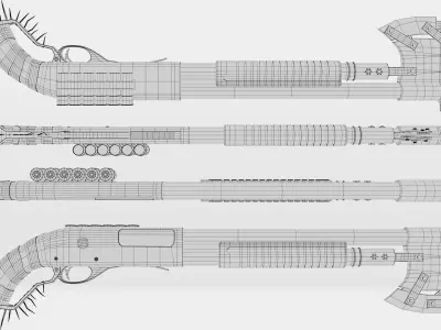 Remington 870 Modified Low-poly 3D model