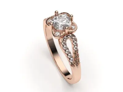 solitaire with ring sizes  8 part S48 3D print model