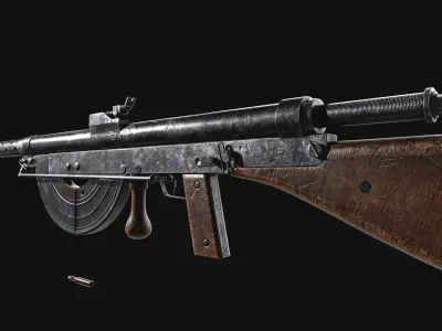 Chauchat Machine Rifle   Low-poly 3D model