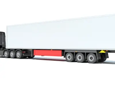 Truck with Reefer Refrigerator Trailer 3D model get