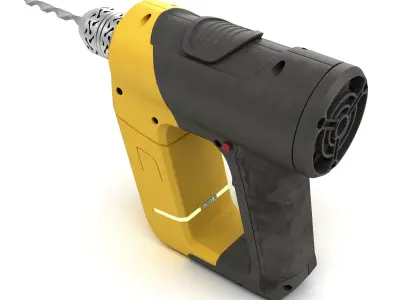 set of modern portable power tools Drill  grinder and jigsaw Low-poly 3D model
