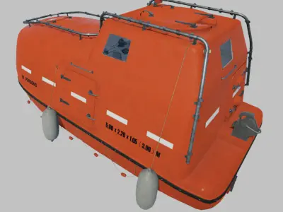 Life Boat 3D model Low-poly 3D model