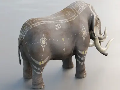 Asian wild elephant 3D model