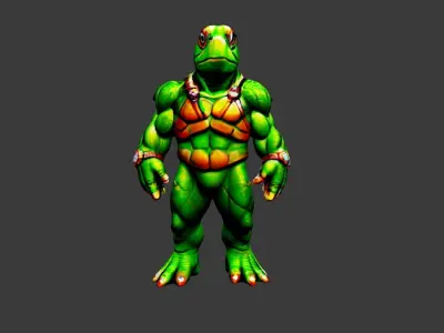 Iguana Man Low-poly 3D model