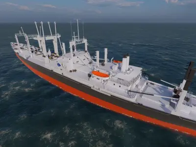 collection ships-Bulk carrier ship-tanker ship 3D model