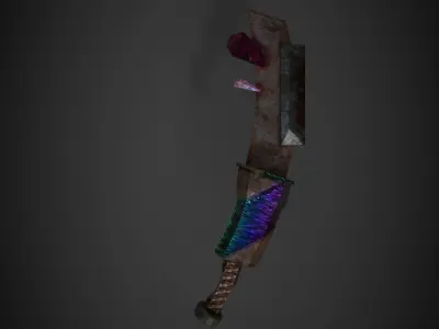 fantasy sword Low-poly 3D model 5