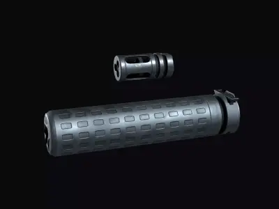 AR-15 Griffin Armament M4SD II silencer Low-poly 3D model