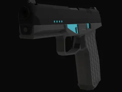 Stylized Sci-Fi Battle Pistol Free low-poly 3D model