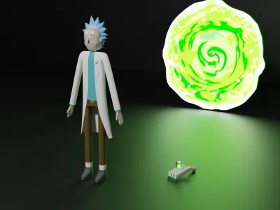 Rick 3D Model and morty 3D model