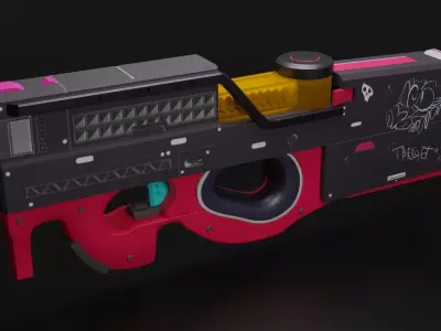 P-90 Gun model for game 3D 3D model