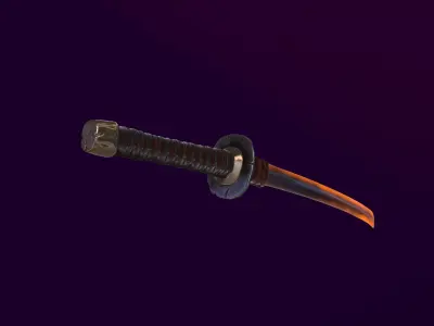 Fire Sword Free low-poly 3D model