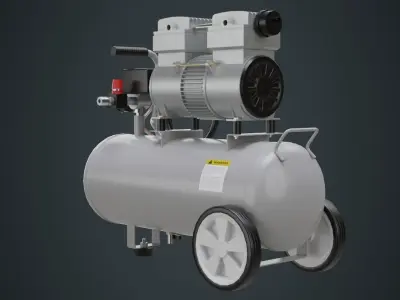 Air Compressor 2A Low-poly 3D model