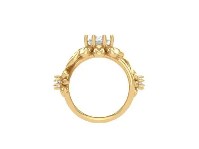 Flower Ring 3D print model 16