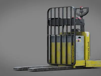 Rigged Pallet Truck Realtime 3D model