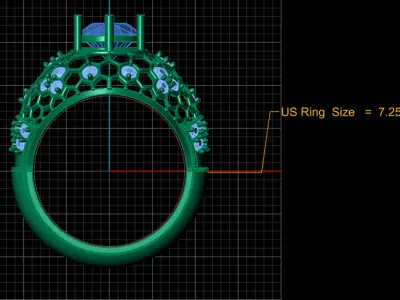 ANTIQUE BLUE SAPPHIRE RING 3D PRINTABLE MODEL 3D print model