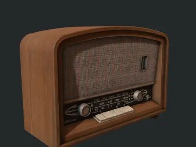 Vintage Radio  Low-poly 3D model