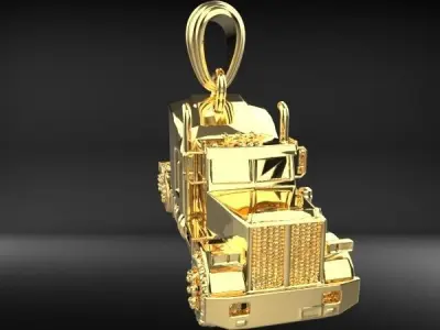 Semi Trailer Truck Pendant Necklace Jewelry  3D print model purchase