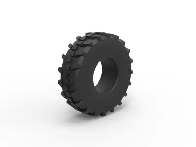 Military truck tire 8 Scale 1 to 25 3D print model