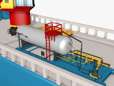 Cargo Tanker Ship 3D model