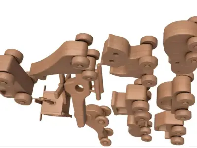 Wooden Toys Collection 3D model buy