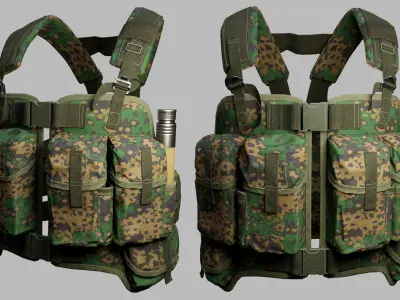Tactical Vest Low-poly 3D model 5