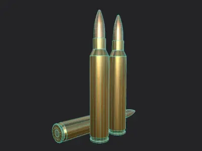 300 Remington Ultra Magnum Ammo Low-poly 3D model