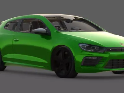 2015 Volkswagen Scirocco R 3D Model  The Sleek German Hot Hatch Low-poly 3D model