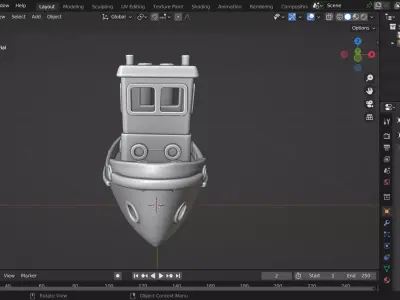 Miniature Toy Tugboat 3D print model