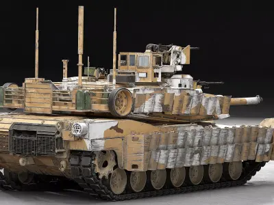 M1A2 SEP v2 Abrams Remake With 11 Camo and Mine Trawl  3D model