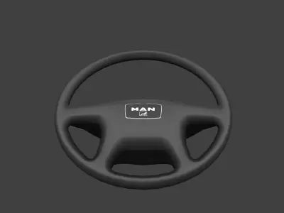 MAN truck and bus steering wheel Low-poly 3D model