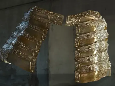 Medieval Leg plate armor patterns 3D model