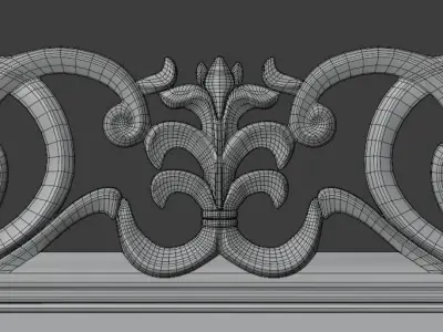 Large Ornate Mirror 3D model