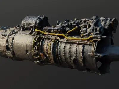 Gas jet turbine 3D model