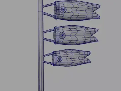 Koinobori Low-poly 3D model